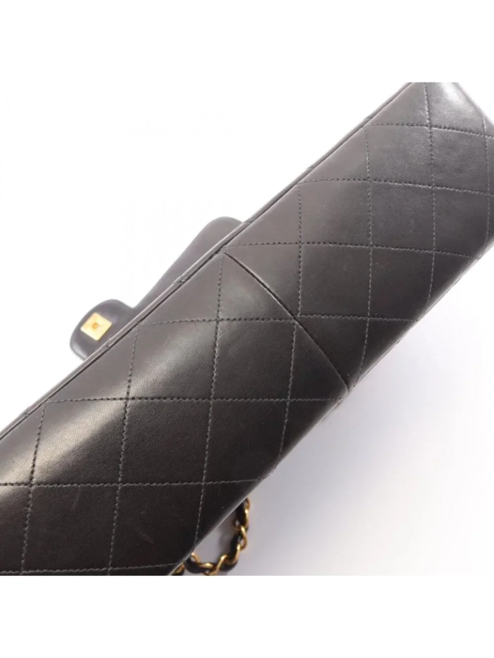 Chanel Shoulder Bag Maxi Quilted 30 Single Flap Black Lambskin Chain